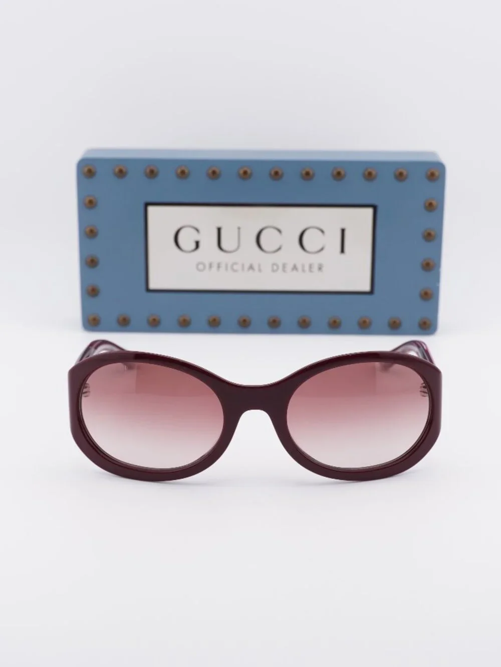 Gucci GG2012S 002 Square Sunglasses - Solid Burgundy\Burgundy Gradient